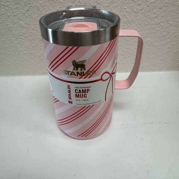 Stanley Pink Striped strawberry twist camp Mug 24 oz - Picture 1 of 2